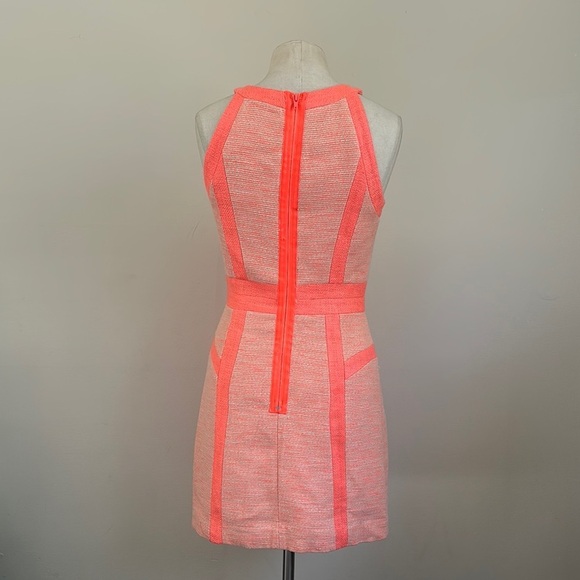 Original Milly of New York Tweed Sheath Coral Sleeveless LINED Mini Dress sz 2 - Picture 5 of 7